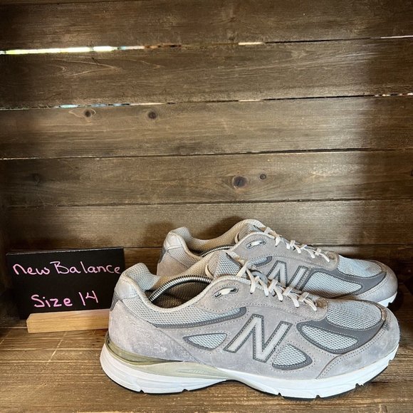 Mens New Balance 990 Made In Usa Gray Comfort Shoes Sneakers Size 14 D Guc